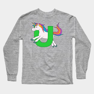 Letter U with Unicorn Long Sleeve T-Shirt